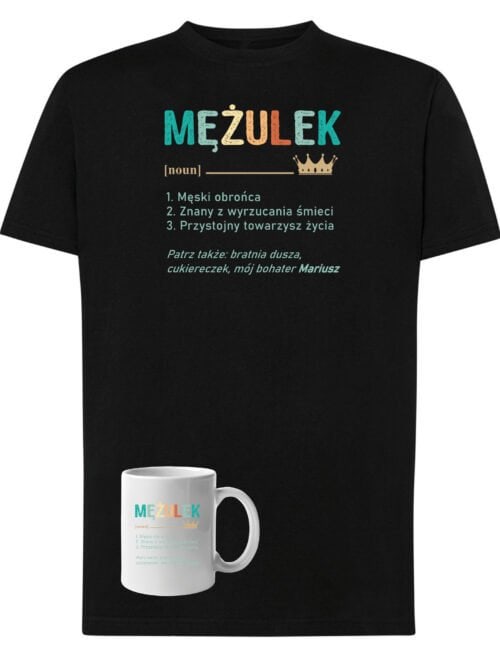 TLSET1215 Tshirt Mug Zestaw Koszulka i Kubek Mężulek dla Męża Personalizowana Śmieszna