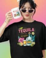 Zestaw Koszulka i Kubek Tequila tańsza niż terapia Zabawny Śmieszny