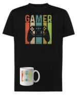 TLSET1286 Tshirt Mug Zestaw Koszulka i Kubek Gamer dla Gracza z padem do konsoli