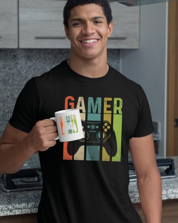 TLSET1286 Tshirt Mug3 Zestaw Koszulka i Kubek Gamer dla Gracza z padem do konsoli