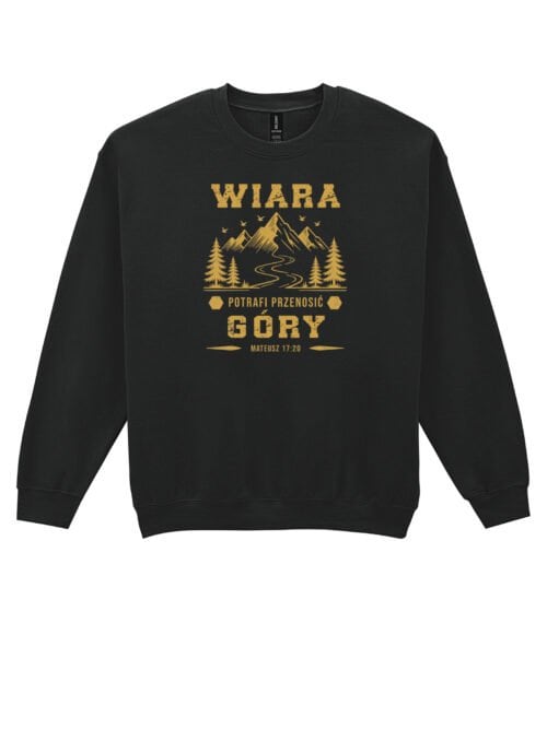 TL1410 Tshirt Hoodie Sweater SIM19 Bluza bez kaptura Wiara Biblia Cytat Mateusz 17:20