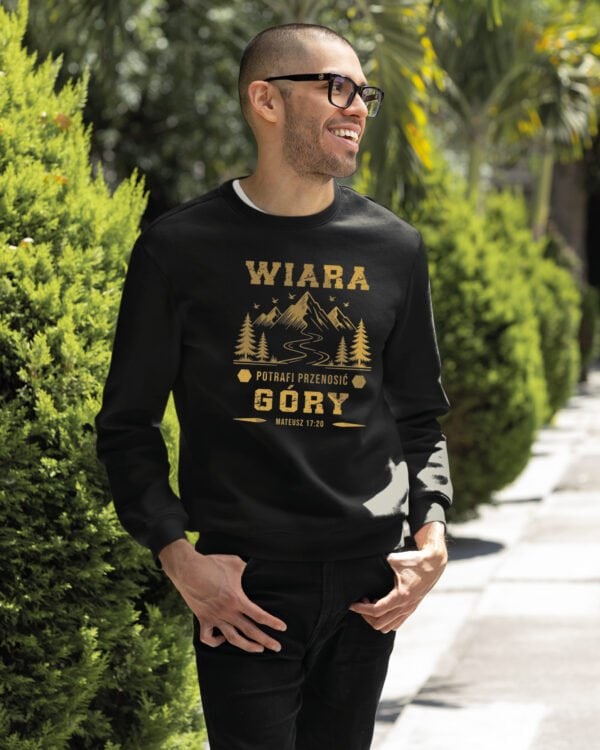 TL1410 Tshirt Hoodie Sweater SIM21 Bluza bez kaptura <br>Wiara Biblia Cytat Mateusz 17:20