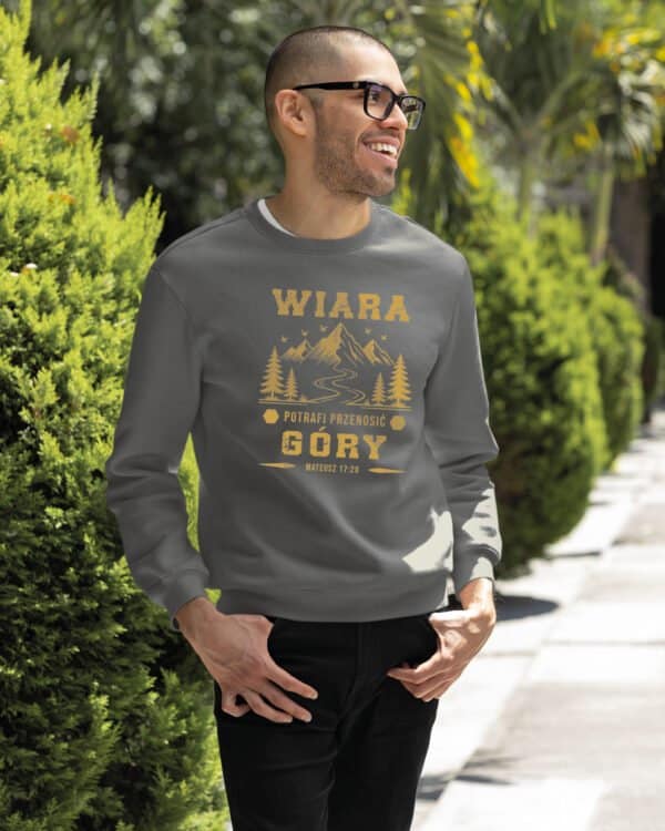 TL1410 Tshirt Hoodie Sweater SIM24 Bluza bez kaptura <br>Wiara Biblia Cytat Mateusz 17:20