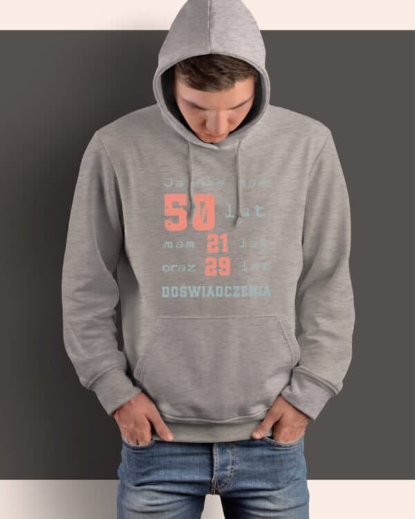 TL1412 Tshirt Hoodie Sweater SIM15 Bluza z kapturem Personalizowana <br>Urodziny Lata Doświadczenia