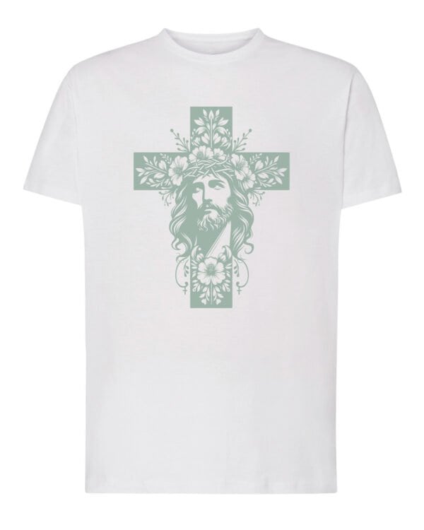 TL1436 Tshirt Hoodie Sweater SIM Koszulka Jezus Krzyż Wiara Kwiaty