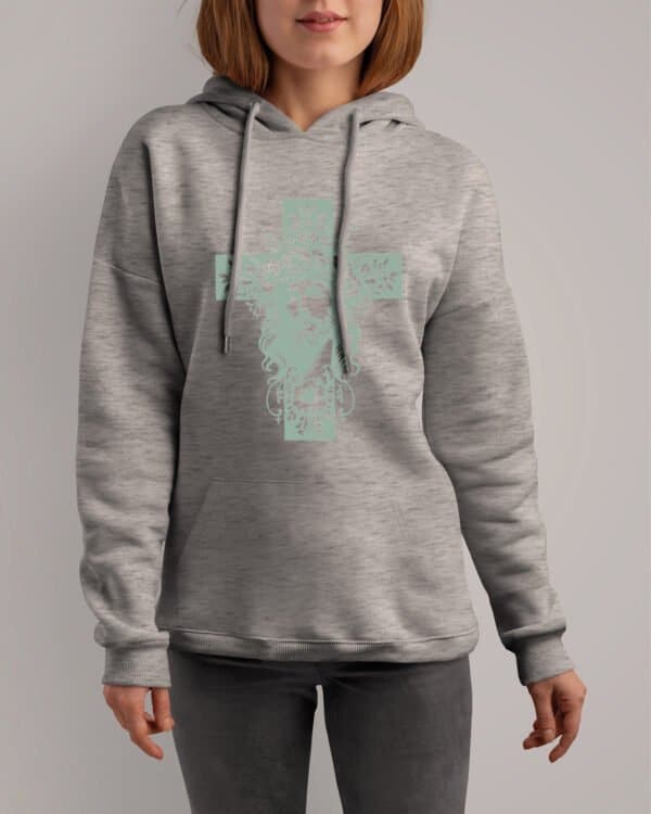 TL1436 Tshirt Hoodie Sweater SIM14 Bluza z kapturem <br>Jezus Krzyż Wiara Kwiaty