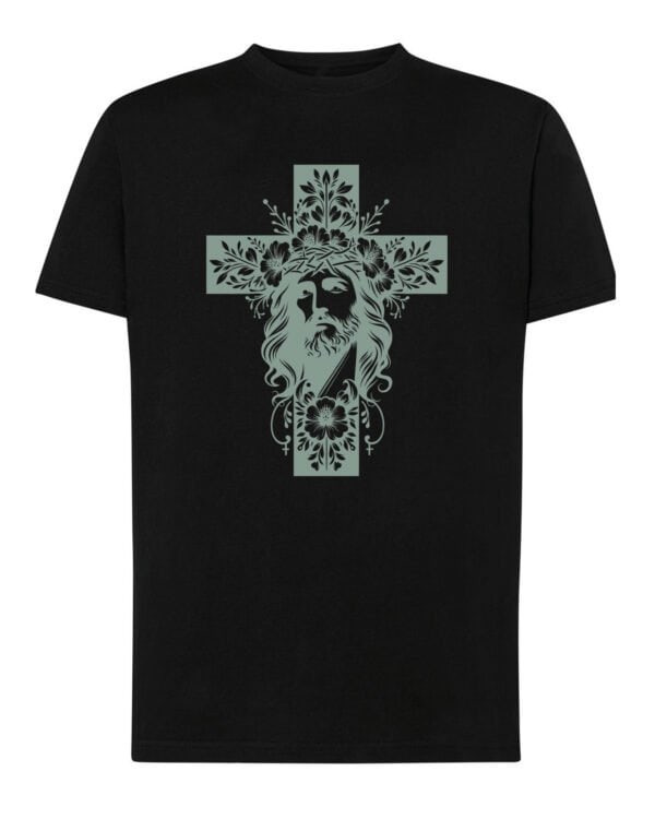 TL1436 Tshirt Hoodie Sweater SIM7 Koszulka Jezus Krzyż Wiara Kwiaty