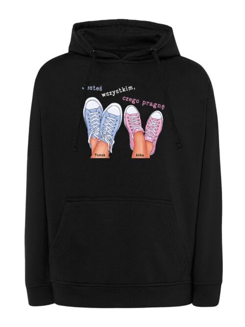 TL1437 Tshirt Hoodie Sweater SIM10 Bluza z kapturem dla Par Personalizowana Walentynki Miłość