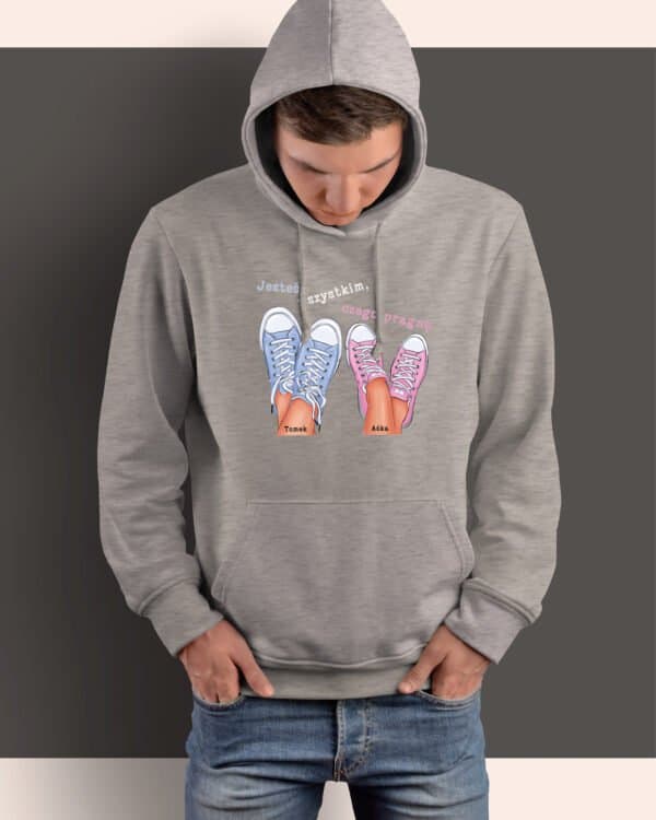 TL1437 Tshirt Hoodie Sweater SIM15 Bluza z kapturem dla Par <br>Personalizowana Walentynki Miłość