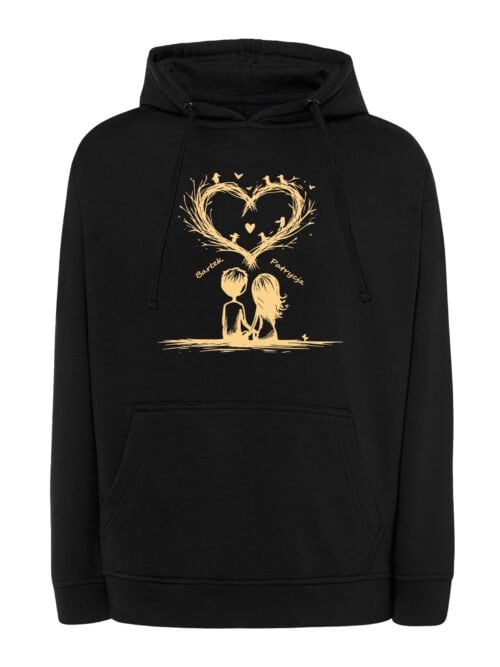 TL1438 Tshirt Hoodie Sweater SIM10 Bluza z kapturem dla Par Personalizowana Walentynki Serce