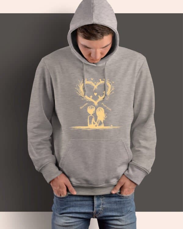 TL1438 Tshirt Hoodie Sweater SIM15 Bluza z kapturem dla Par <br>Personalizowana Walentynki Serce