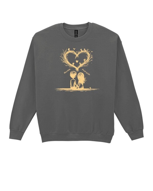 TL1438 Tshirt Hoodie Sweater SIM22 Bluza bez kaptura dla Par <br>Personalizowana Walentynki Serce