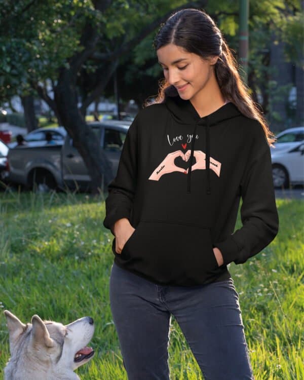 TL1439 Tshirt Hoodie Sweater SIM11 Bluza z kapturem dla Par <br>Personalizowana Walentynki Love You