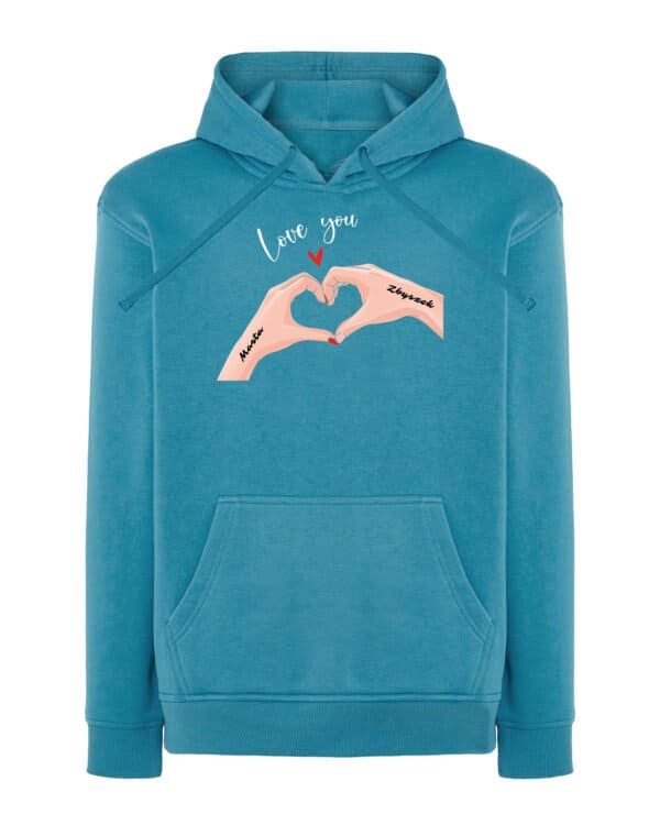 TL1439 Tshirt Hoodie Sweater SIM16 Bluza z kapturem dla Par <br>Personalizowana Walentynki Love You