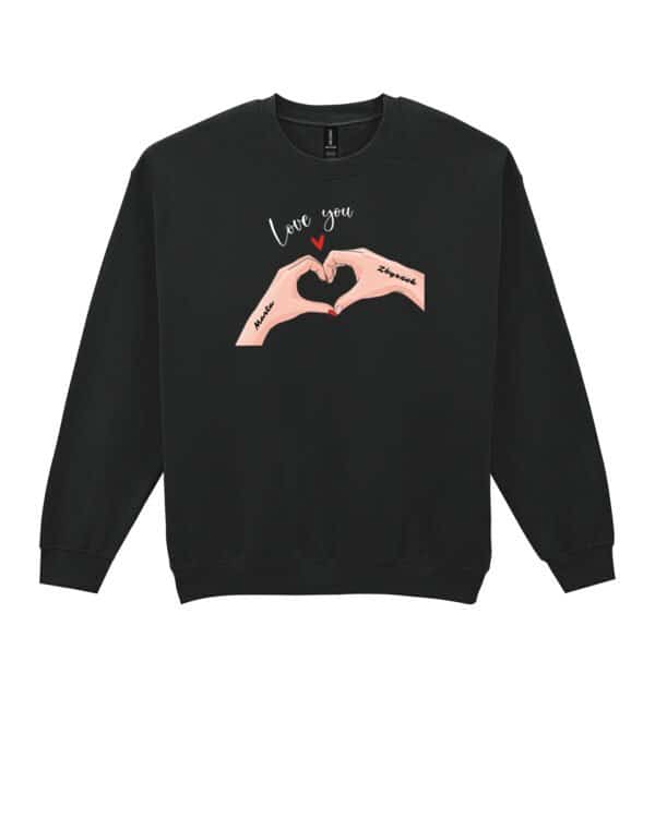 TL1439 Tshirt Hoodie Sweater SIM19 Bluza bez kaptura dla Par Personalizowana Walentynki Love You