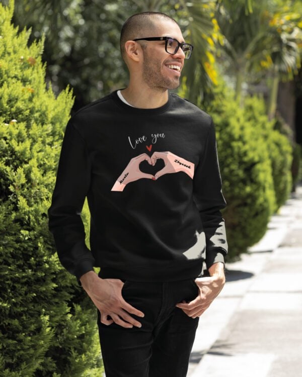 TL1439 Tshirt Hoodie Sweater SIM21 Bluza bez kaptura dla Par <br>Personalizowana Walentynki Love You