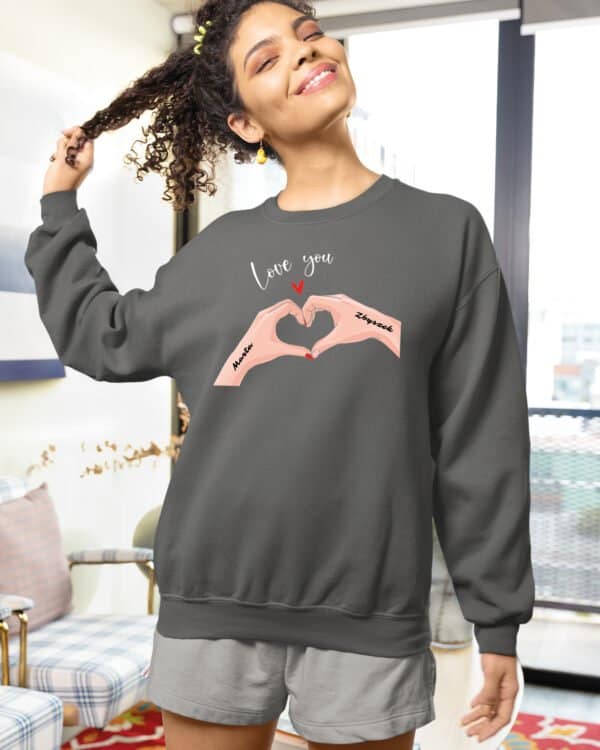 TL1439 Tshirt Hoodie Sweater SIM23 Bluza bez kaptura dla Par <br>Personalizowana Walentynki Love You