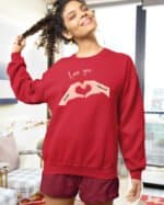 TL1439 Tshirt Hoodie Sweater SIM26 Bluza bez kaptura dla Par <br>Personalizowana Walentynki Love You