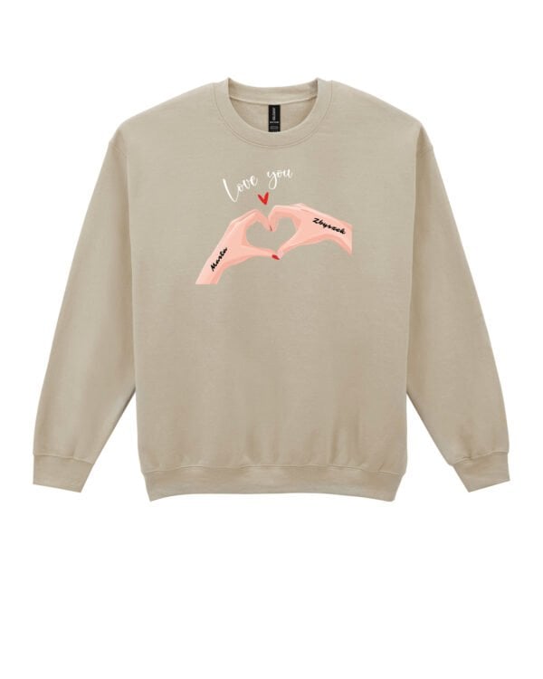 TL1439 Tshirt Hoodie Sweater SIM28 Bluza bez kaptura dla Par <br>Personalizowana Walentynki Love You