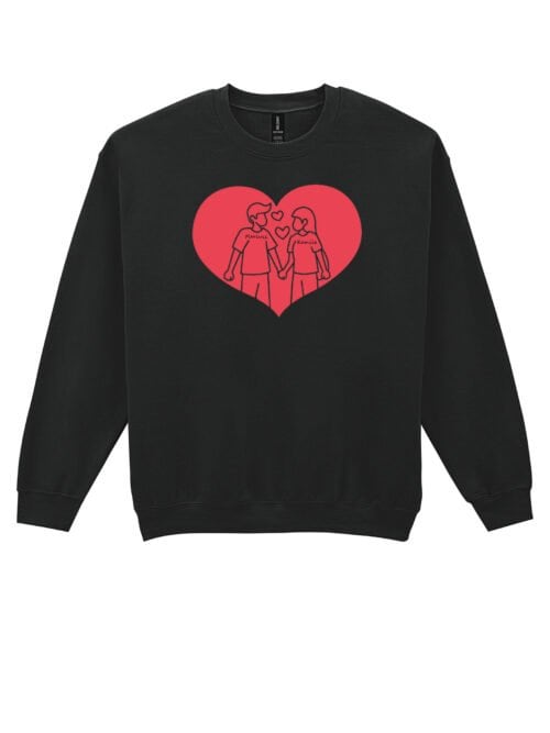 TL1440 Tshirt Hoodie Sweater SIM19 Bluza bez kaptura dla Par Personalizowana Walentynki Minimalistyczna