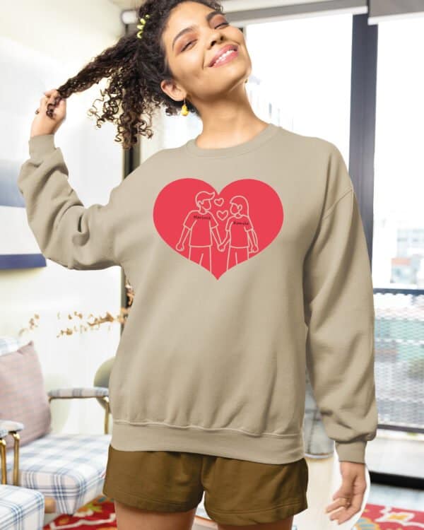 TL1440 Tshirt Hoodie Sweater SIM29 Bluza bez kaptura dla Par <br>Personalizowana Walentynki Minimalistyczna