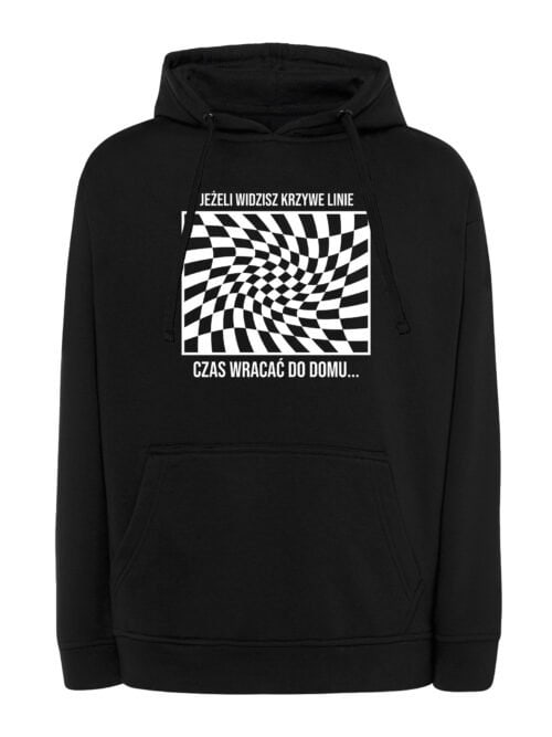 TL1454 Tshirt Hoodie Sweater SIM10 Bluza z kapturem Impreza Śmieszne Krzywe Linie