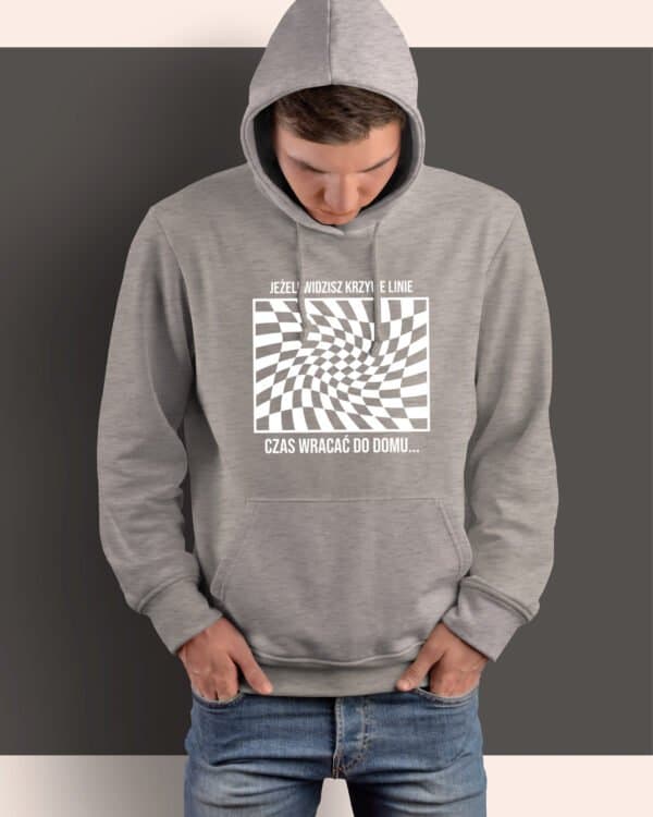 TL1454 Tshirt Hoodie Sweater SIM15 Bluza z kapturem Impreza <br>Śmieszne Krzywe Linie
