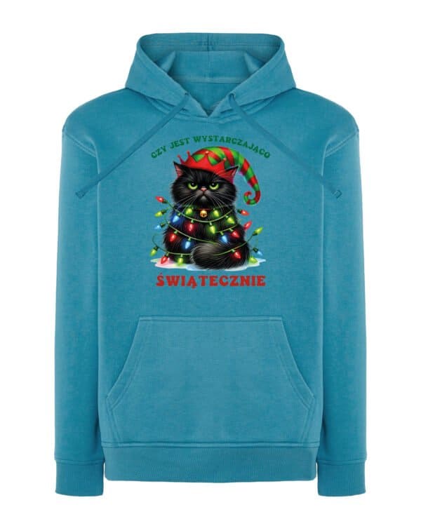 TL1457 Tshirt Hoodie Sweater SIM16 Bluza z kapturem Świąteczna <br>Boże Narodzenie Śmieszny Kot