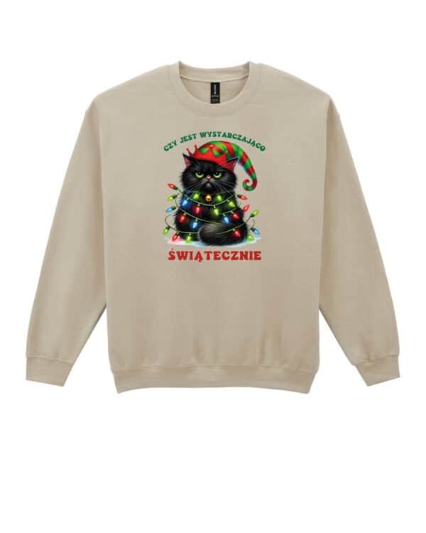 TL1457 Tshirt Hoodie Sweater SIM28 Bluza bez kaptura Świąteczna <br>Boże Narodzenie Śmieszny Kot