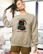 TL1457 Tshirt Hoodie Sweater SIM29 Bluza bez kaptura Świąteczna <br>Boże Narodzenie Śmieszny Kot