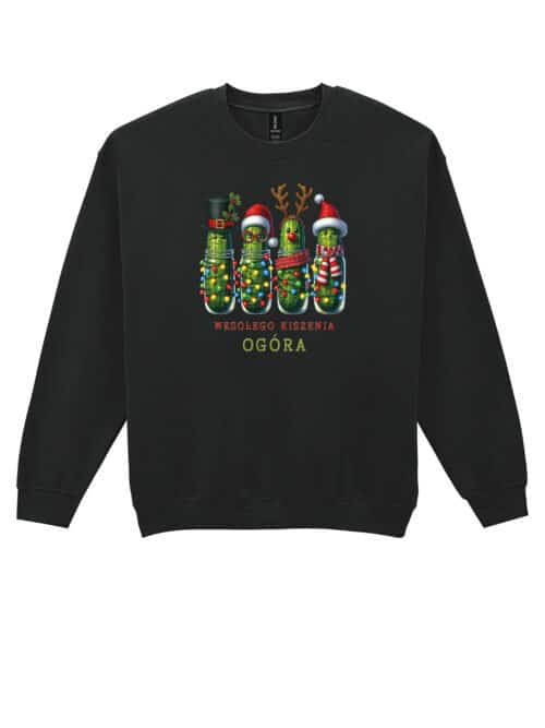 TL1458 Tshirt Hoodie Sweater SIM19 Bluza bez kaptura Świąteczna Boże Narodzenie Śmieszna Ogórek