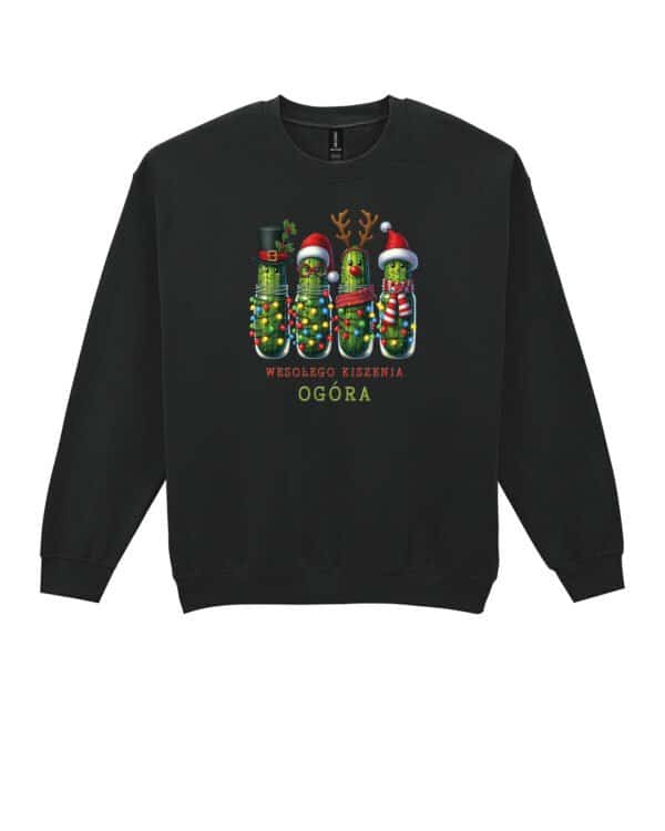 TL1458 Tshirt Hoodie Sweater SIM19 Bluza bez kaptura Świąteczna Boże Narodzenie Śmieszna Ogórek