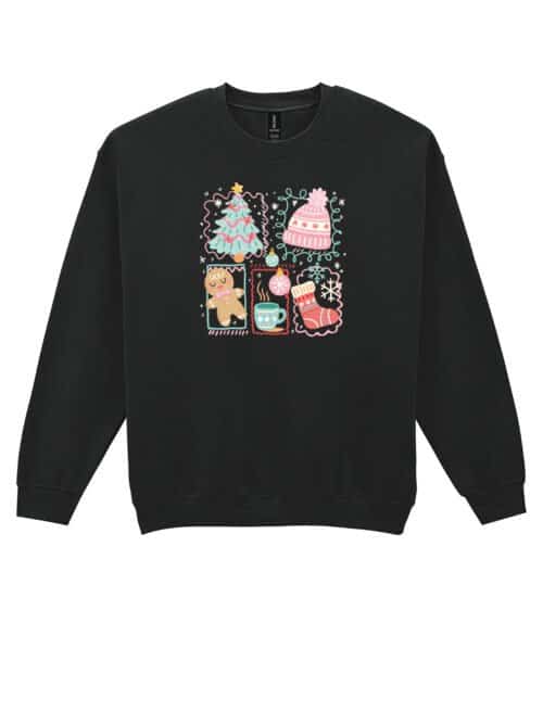 TL1460 Tshirt Hoodie Sweater SIM19 Bluza bez kaptura Świąteczna Boże Narodzenie Rysunkowy Styl