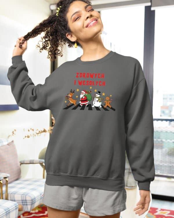 TL1464 Tshirt Hoodie Sweater SIM23 Bluza bez kaptura Świąteczna <br>Mikołaj Parodia The Beatles