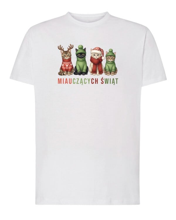 TL1466 Tshirt Hoodie Sweater SIM Koszulka Świąteczna Kotki Wesołych Świąt
