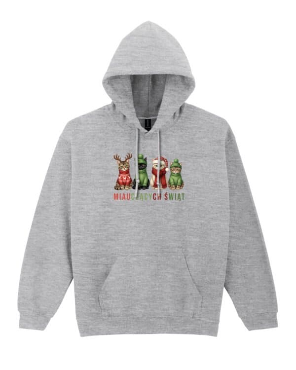 TL1466 Tshirt Hoodie Sweater SIM13 Bluza z kapturem Świąteczna <br>Kotki Wesołych Świąt