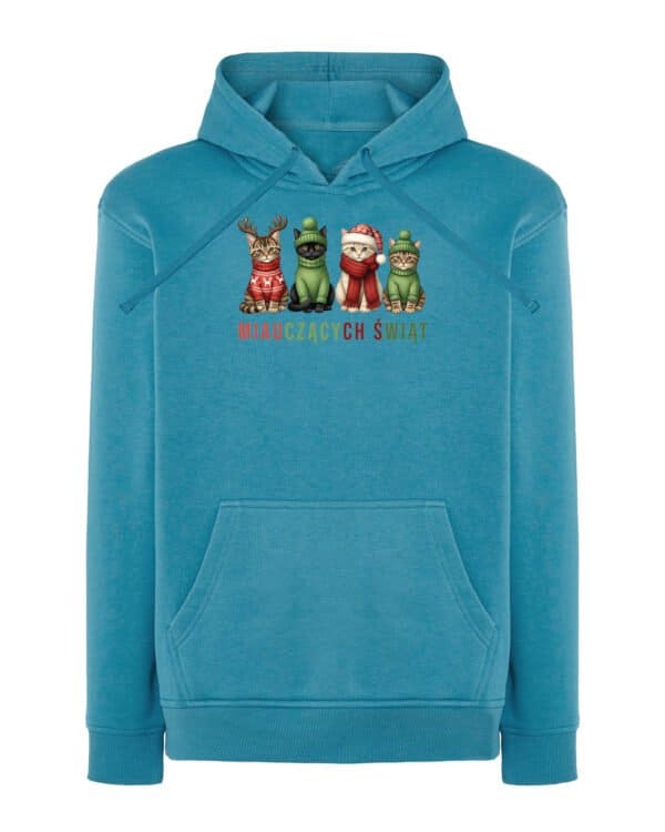 TL1466 Tshirt Hoodie Sweater SIM16 Bluza z kapturem Świąteczna <br>Kotki Wesołych Świąt