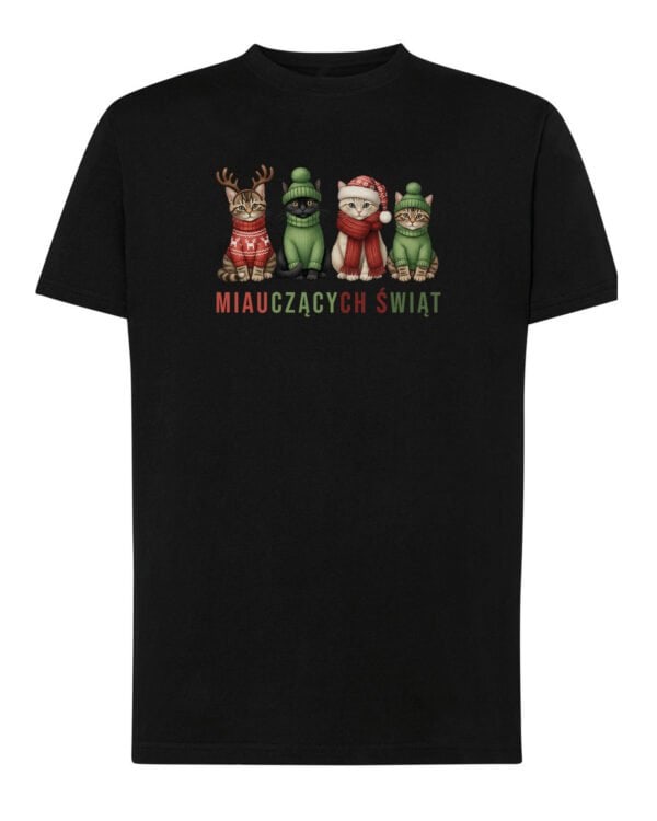 TL1466 Tshirt Hoodie Sweater SIM7 Koszulka Świąteczna Kotki Wesołych Świąt