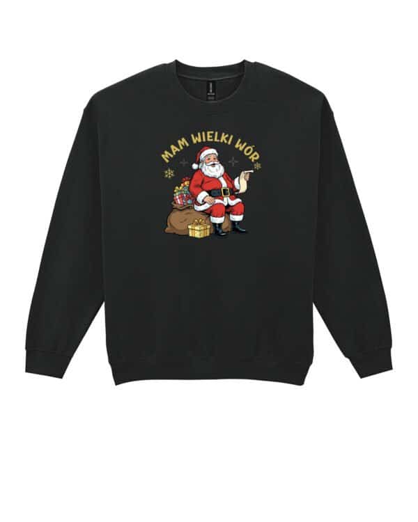 TL1468 Tshirt Hoodie Sweater SIM19 Bluza bez kaptura Świąteczna Mikołaj Śmieszna Prezenty