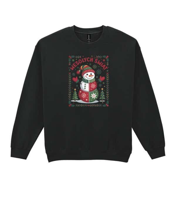 TL1469 Tshirt Hoodie Sweater SIM19 Bluza bez kaptura Świąteczna Wesołych Świąt Bałwanek