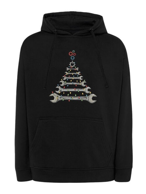 TL1471 Tshirt Hoodie Sweater SIM10 Bluza z kapturem Świąteczna Choinka Mechanika