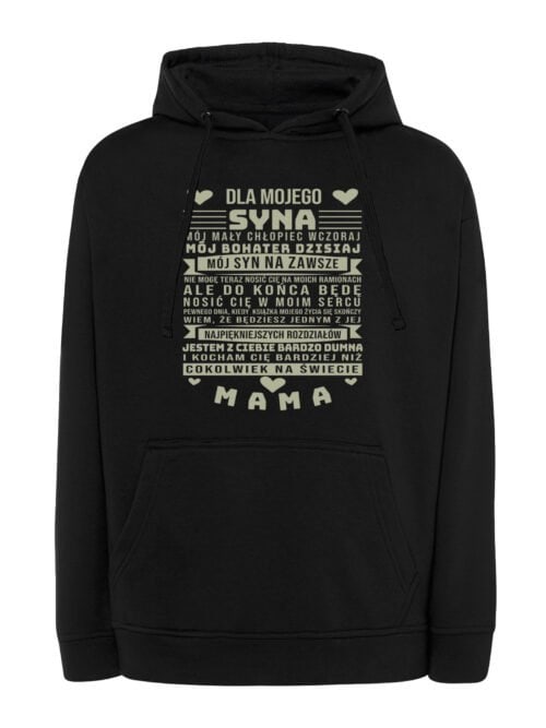 TL1487B Tshirt Hoodie Sweater SIM10 Bluza z kapturem dla Syna Miłość Rodzica Personalizowana Życzenia