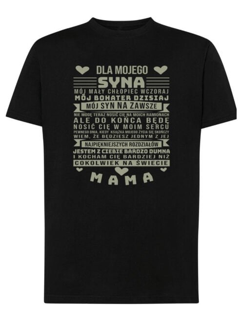 TL1487B Tshirt Hoodie Sweater SIM7 Koszulka dla Syna Miłość Rodzica Personalizowana Życzenia