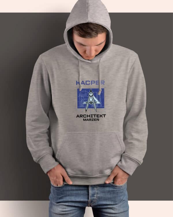 1563 (9) Bluza z kapturem <br>Personalizowana dla Architekta Prezent