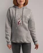 1565 (14) Bluza z kapturem <br>Święta Renifer z szalikiem Zima