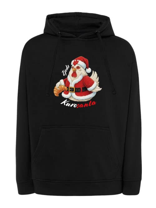 1567 (17) Bluza z kapturem Zjedz KuroSanta Śmieszna Święta