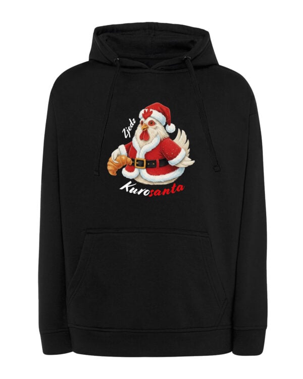 1567 (17) Bluza z kapturem Zjedz KuroSanta Śmieszna Święta