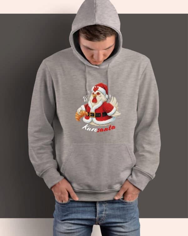 1567 (22) Bluza z kapturem <br>Zjedz KuroSanta Śmieszna Święta