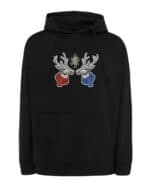 1569 (10) Bluza z kapturem Święta Jemioła Renifery Pocałunek