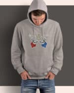 1569 (15) Bluza z kapturem <br>Święta Jemioła Renifery Pocałunek